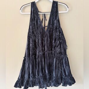 DARK BLUE Pleated Swing Dress | Free People